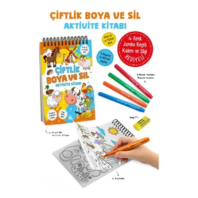 Çiftlik - Boya ve Sil Aktivite Kitabı 3 + Yaş