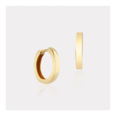 Sarı Altın Halka Küpe - Çap 1,4 cm