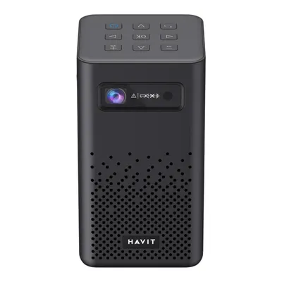 HAVIT PJ208 Prime Bataryalı Taşınabilir Projeksiyon Cihazı 1080P ve 4K Desteği DLP Siyah