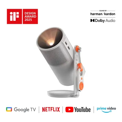 XGIMI MoGo 4 1080P FHD 450 Iso Lümen Dahili Batarya Çift Kumanda Lisanslı Google TV Taşınabilir Projeksiyon Cihazı
