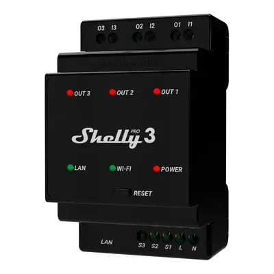 SHELLY Pro 3 DIN Ray 3 Kanal Bluetooth Siyah