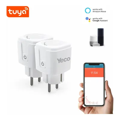 YECO SP-16 Wi-Fi Uyumlu Telefonla Kontrol 16A Akım Koruma Enerji İzleme 2 Adet Akıllı Priz