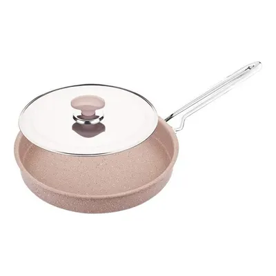 OMS 3222 Granit Metal Kapak Çelik Sap 28x4cm Hamsi Tavası Kahverengi