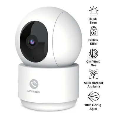 NEUTRON NTL-IP15-3MP İç Mekan PAN/TİLT Akıllı Wi-Fi Kamera Beyaz