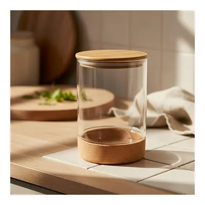 Bambum Corki - Mantar Altlıklı Cam Saklama Kabı 750ml
