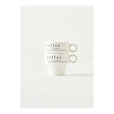 Coffeeaholic Seramik Espresso 2'li Set Siyah (105 Cc) Siyah