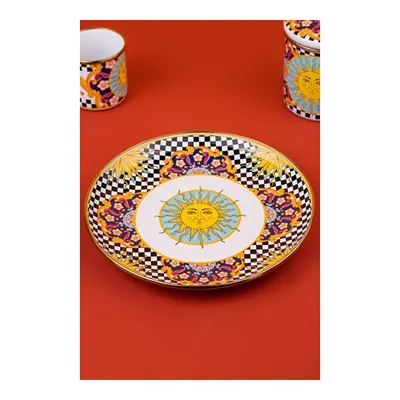 Emaylab Mısharu 26 Cm Dekoratif Emaye Tepsi / Servis Sunum Tabağı