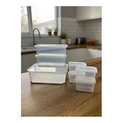 Vienev 7'li Süzgeçli Saklama Kabı Seti | 1x5lt - 2x1,75lt - 4x360ml