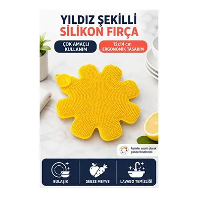 Vienev Yıldız Şekilli Çok Amaçlı Silikon Bulaşık Ve Sebze Yıkama Fırçası Karışık Renk | Temizlik Aparatı