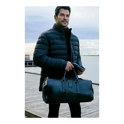 Standart Fit Normal Kesim Dik Yaka Yan Cepli Casual Lacivert Mont