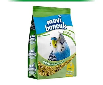 Mavi Boncuk Natural Kabuksuz Muhabbet Kuşu Yemi 400 gr 6 Adet