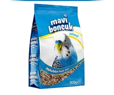 Mavi Boncuk Natural Kabuklu Muhabbet Kuşu Yemi 500 gr 6 Adet