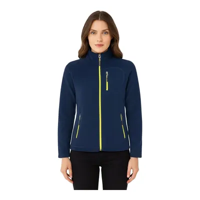 Genius Store Mavi Kadın Polar Tam Fermuarlı Outdoor 3 Cepli Spor Polar Ceket