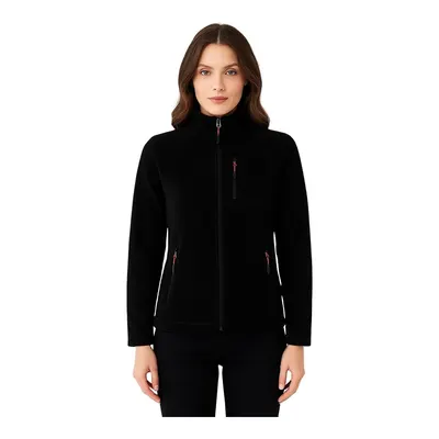 Genius Store Siyah Kadın Polar Tam Fermuarlı Outdoor 3 Cepli Spor Polar Ceket