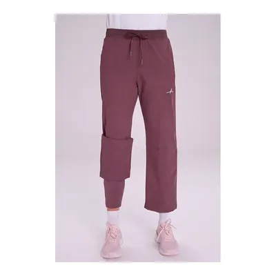 Haşema Active Çift Katmanlı Taytlı Boru Paça Lila Spor Pantolonu Eşofman Altı Act-3