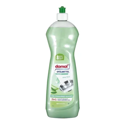 Domol Bulaşık Deterjanı Balsam Aloe Veralı Yüksek Yağ Çözme Gücü Elde Yıkama 1000 ml