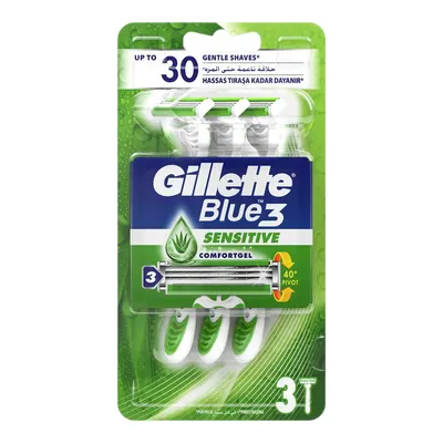 Gillette Blue3 Sensitive Kullan At Tıraş Bıçağı 3 Adet