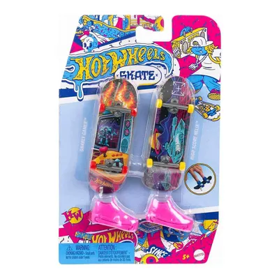 Hot Wheels Skate Retro Temalı İkili Parmak Kaykay ve Ayakkabı Paketleri HXL21