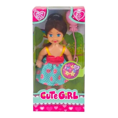 Mega Sevimli Mini Bebek Kumral Yeşil Çiçekli Elbise