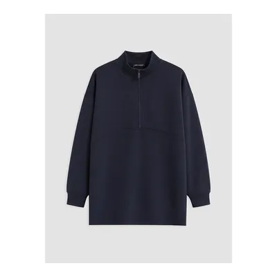 Lacivert Soft Touch Kadın Sweatshirt Tunik