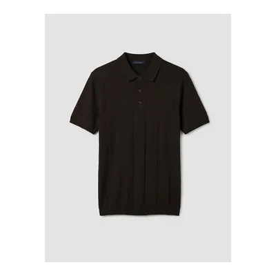Kahverengi Polo Yaka Soft Touch Erkek Triko Tişört